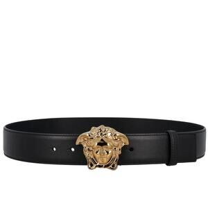 Versace Women\'s Black Leather Logo Decorated Buckle Belt US 46 IT 115 Versace Women main image 3